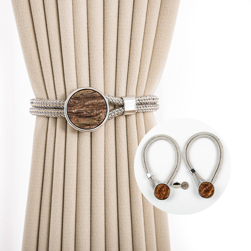 Curtain Tiebacks Mirrored Marble Pattern No-Drill Binding Straps