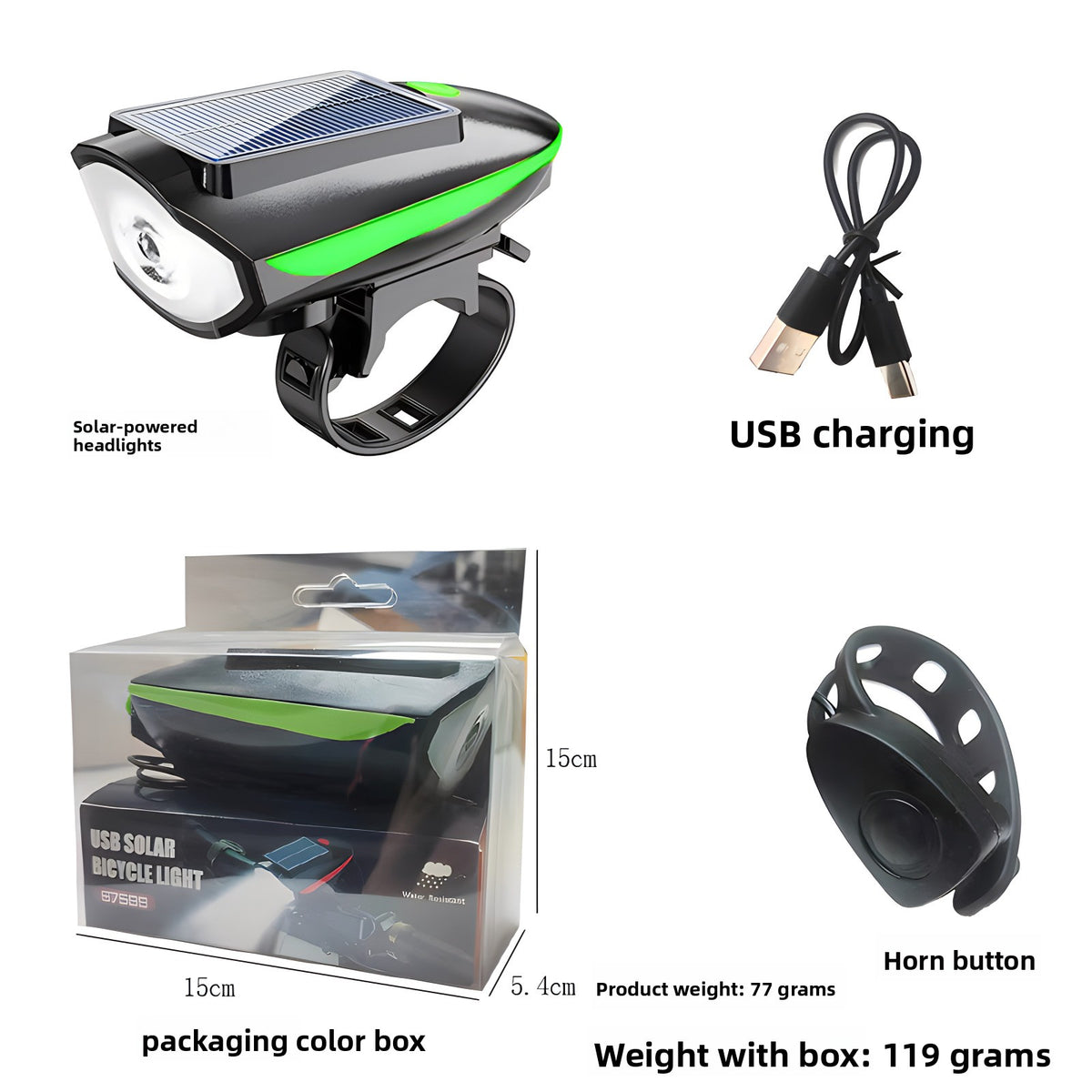 Solar Mountain Bike Light Night Riding
