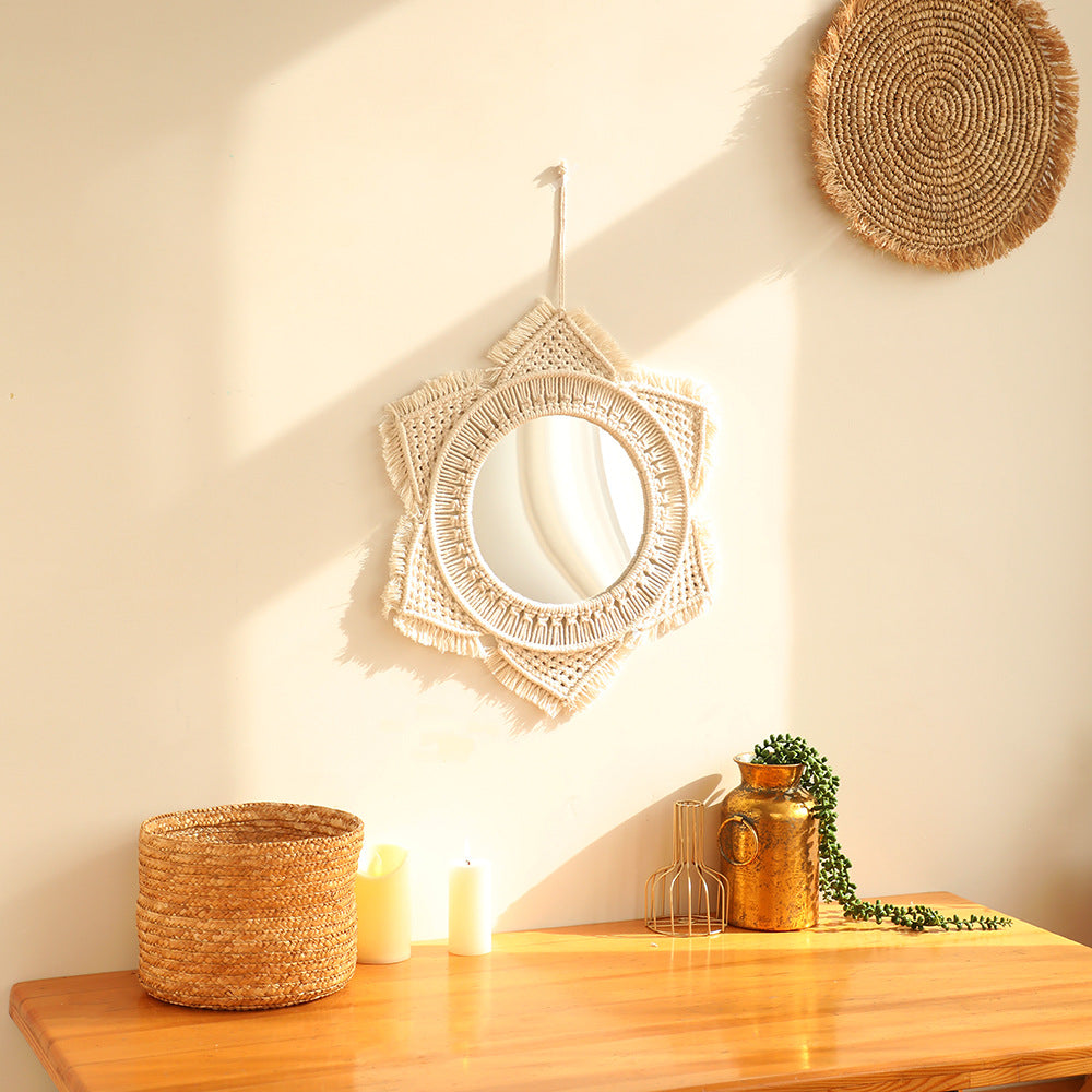 Handmade Woven Tassel Wall Decorative Mirror