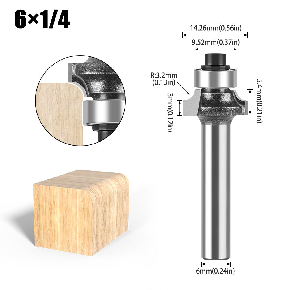 Tungsten Steel Round Angle Woodworking Milling Cutter