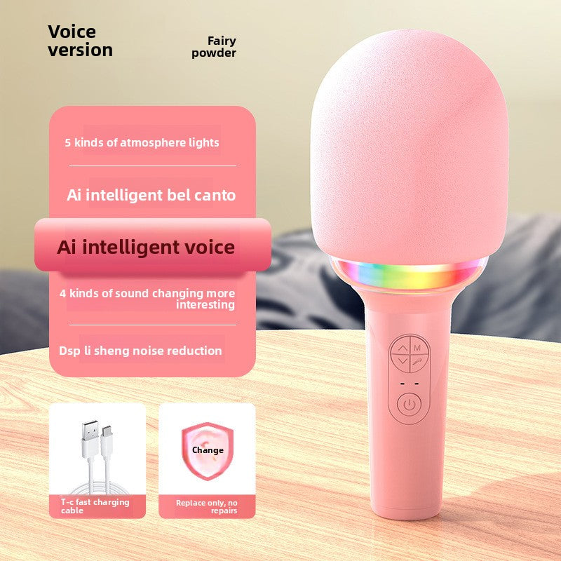 LED Wireless Karaoke Microphone with Speaker