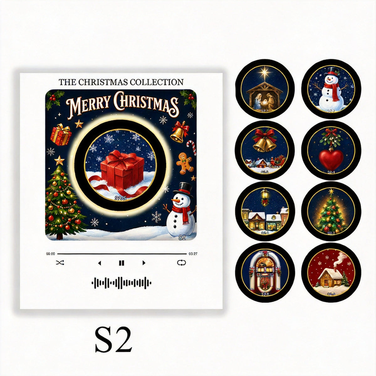 Christmas music box fridge magnet