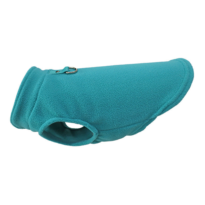 Pet Dog Cat Solid Color Outdoor Traction Fleece Vest