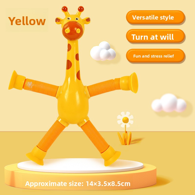 Suction Cup Telescopic Giraffe Robot Toy