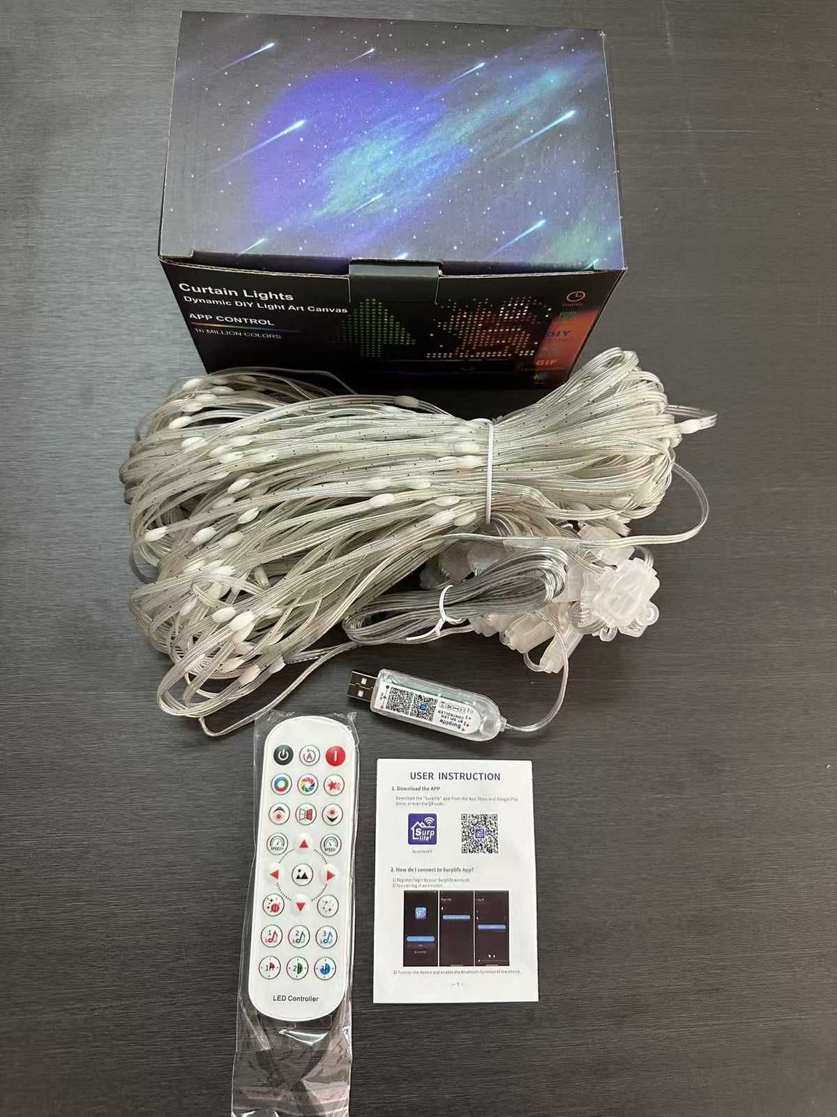 Smart Bluetooth RGB LED Curtain Lights