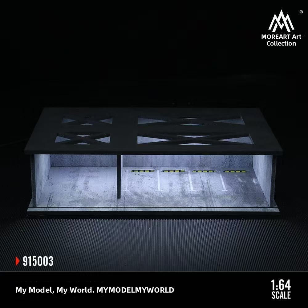 1:64 Scale Underground Parking Garage Model with Lights