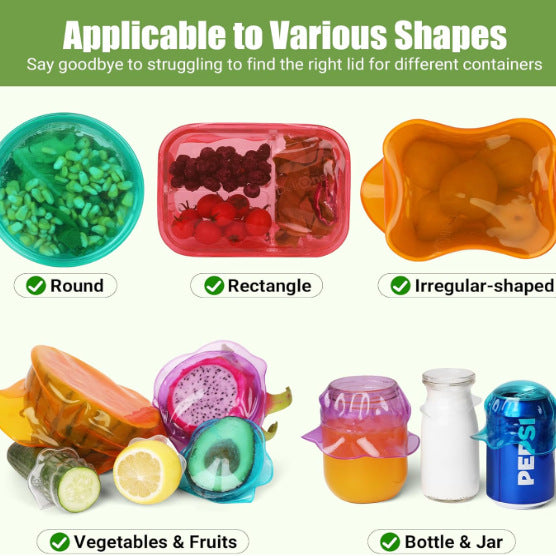 Silicone Elastic Fresh-Keeping Cup Lids