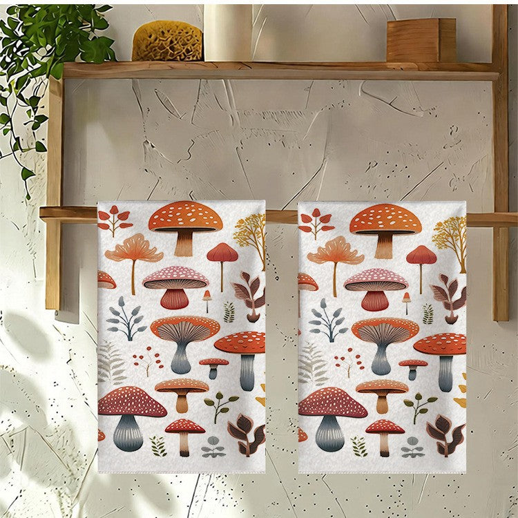 Colorful Mushroom Microfiber Kitchen Towel