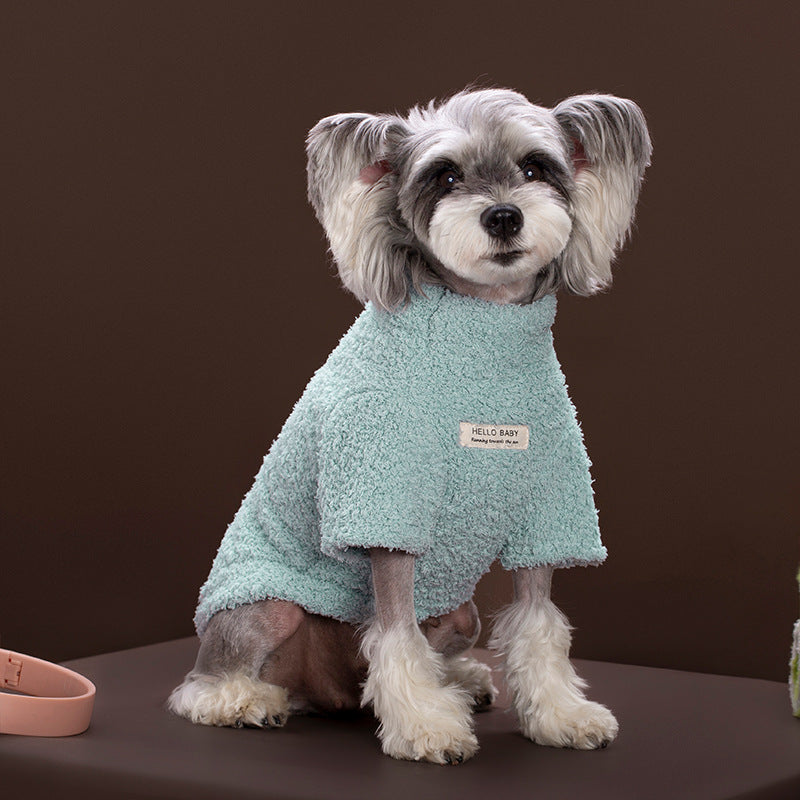 Cute Striped Fleece-Lined Dog Sweater