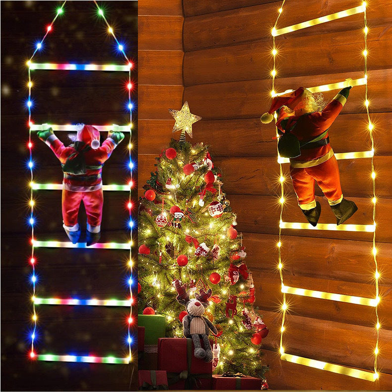 Santa Claus Ladder LED Decorative Light String with Remote Control