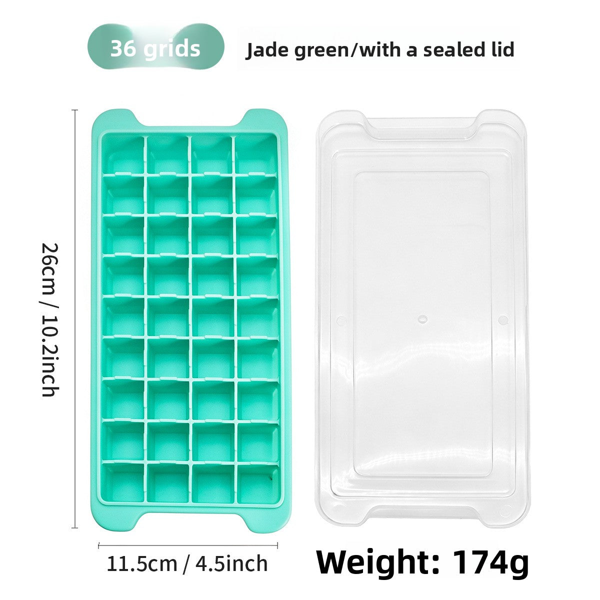 Food Grade Silicone Ice Cube Mold with Lid, Flexible Quick-Freeze Ice Tray, Easy-Release Design