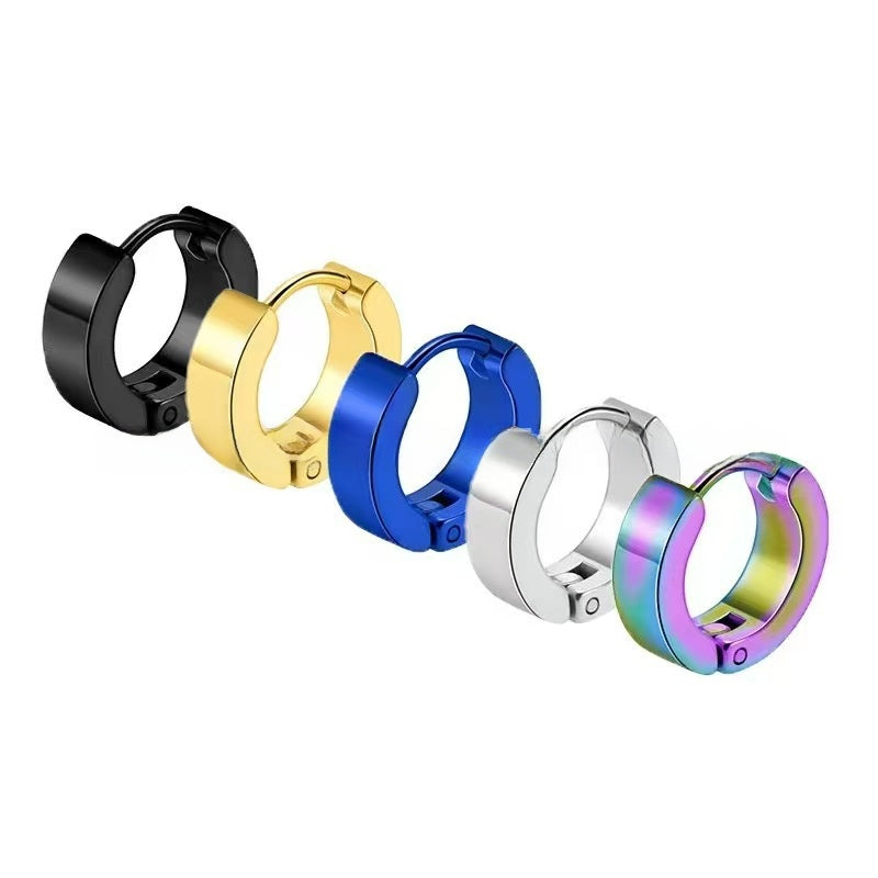 Men's Punk Style Stainless Steel Hoop Earrings