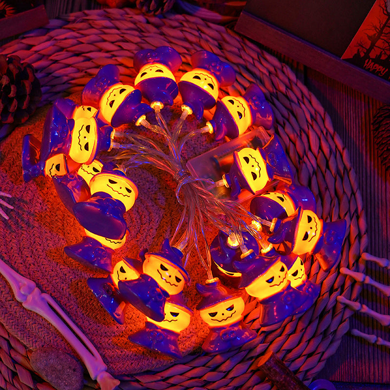 Halloween LED Light String with Pumpkin and Ghost for Outdoor Holiday Decoration