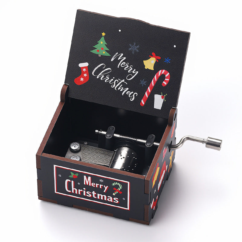 Christmas hand-cranked music box
