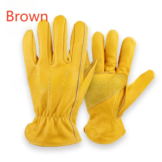 Cowhide Leather Work Gloves Full Finger Protective
