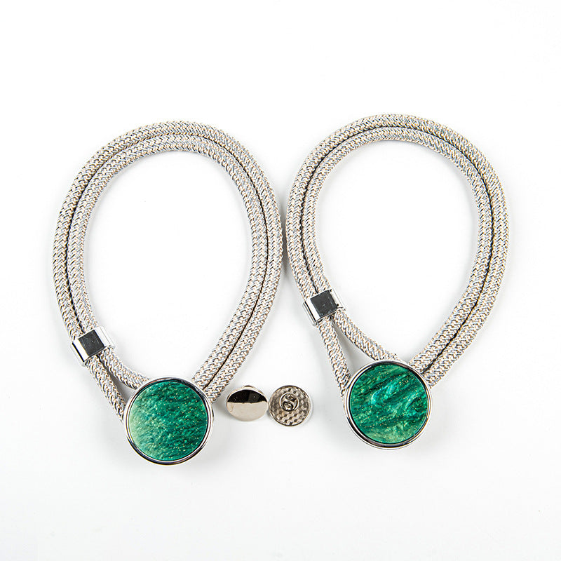 Curtain Tiebacks Mirrored Marble Pattern No-Drill Binding Straps