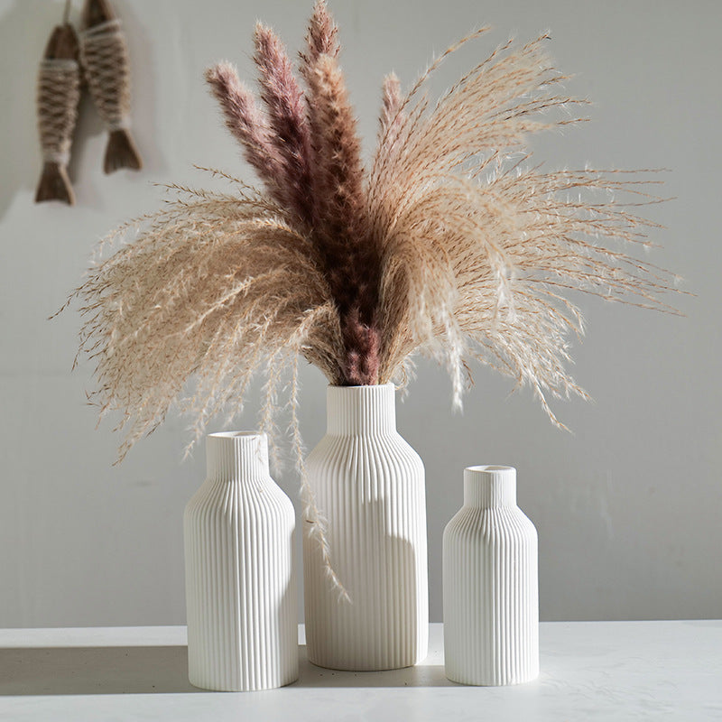 Retro Ceramic Vase Three-Piece Set Home Decorative