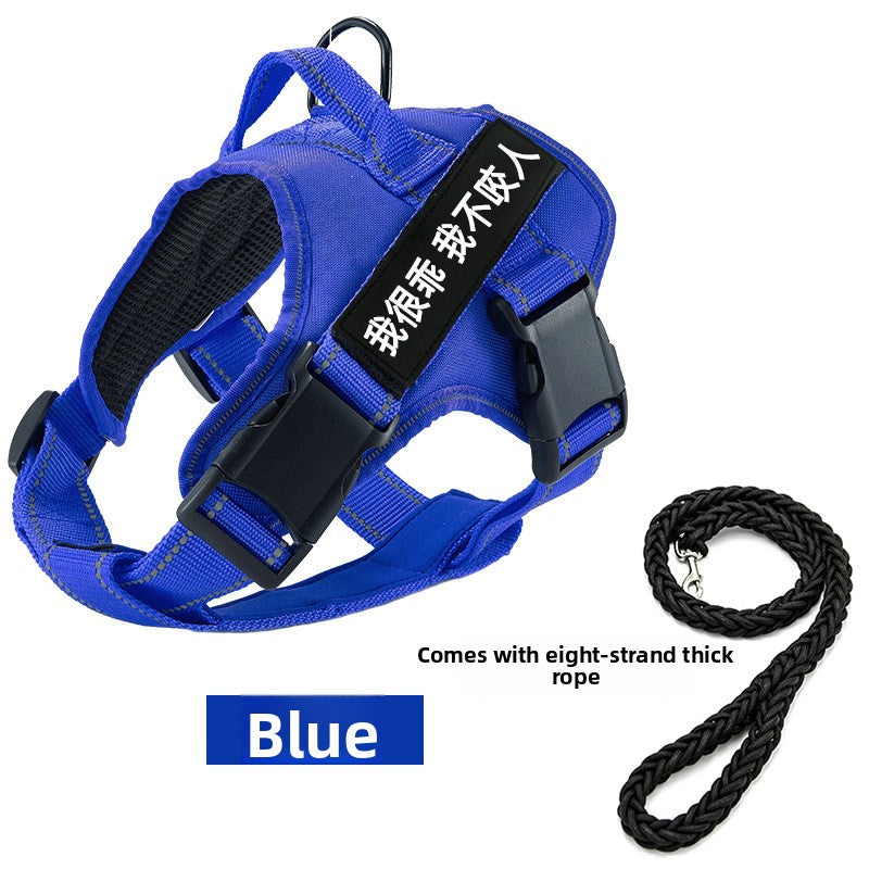 Dog walking vest-style chest harness