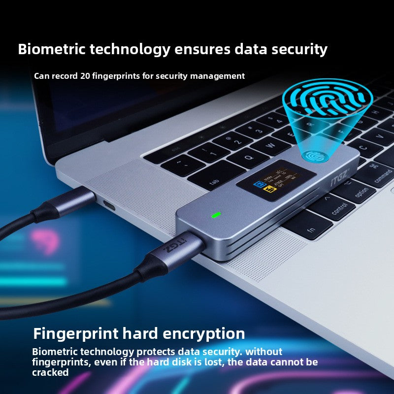M.2 SSD Enclosure with Fingerprint Encryption
