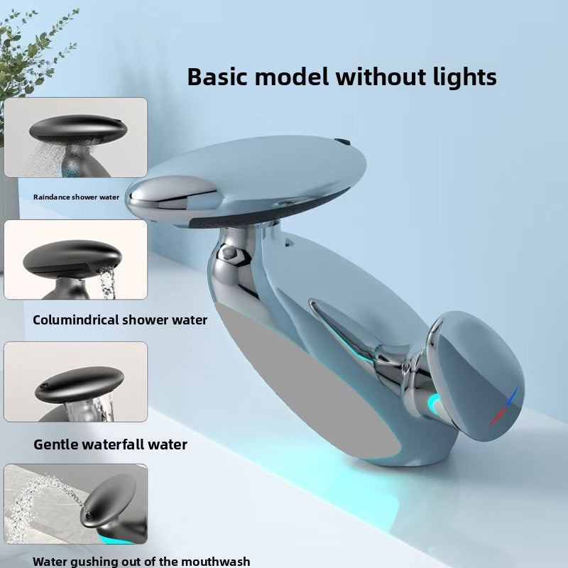 Penguin Pull-Out Faucet with Ambient Light for Bathroom Sink