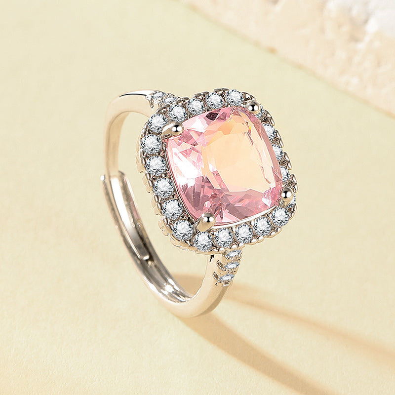 Six-Claw Simulated Diamond Ring