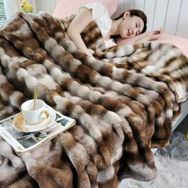 Marble Print Fleece Throw Blanket