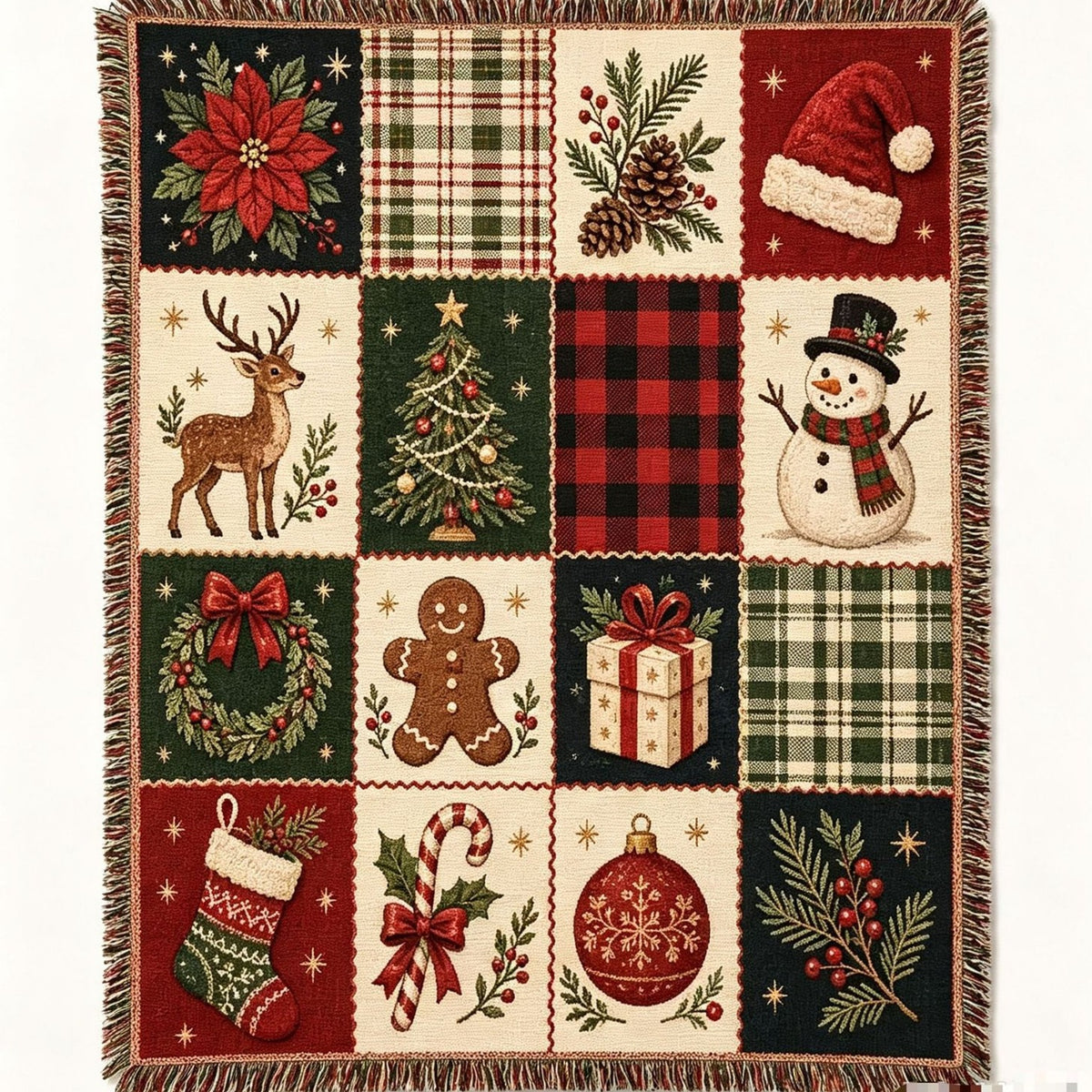 Christmas Themed Decorative Tapestry Blanket