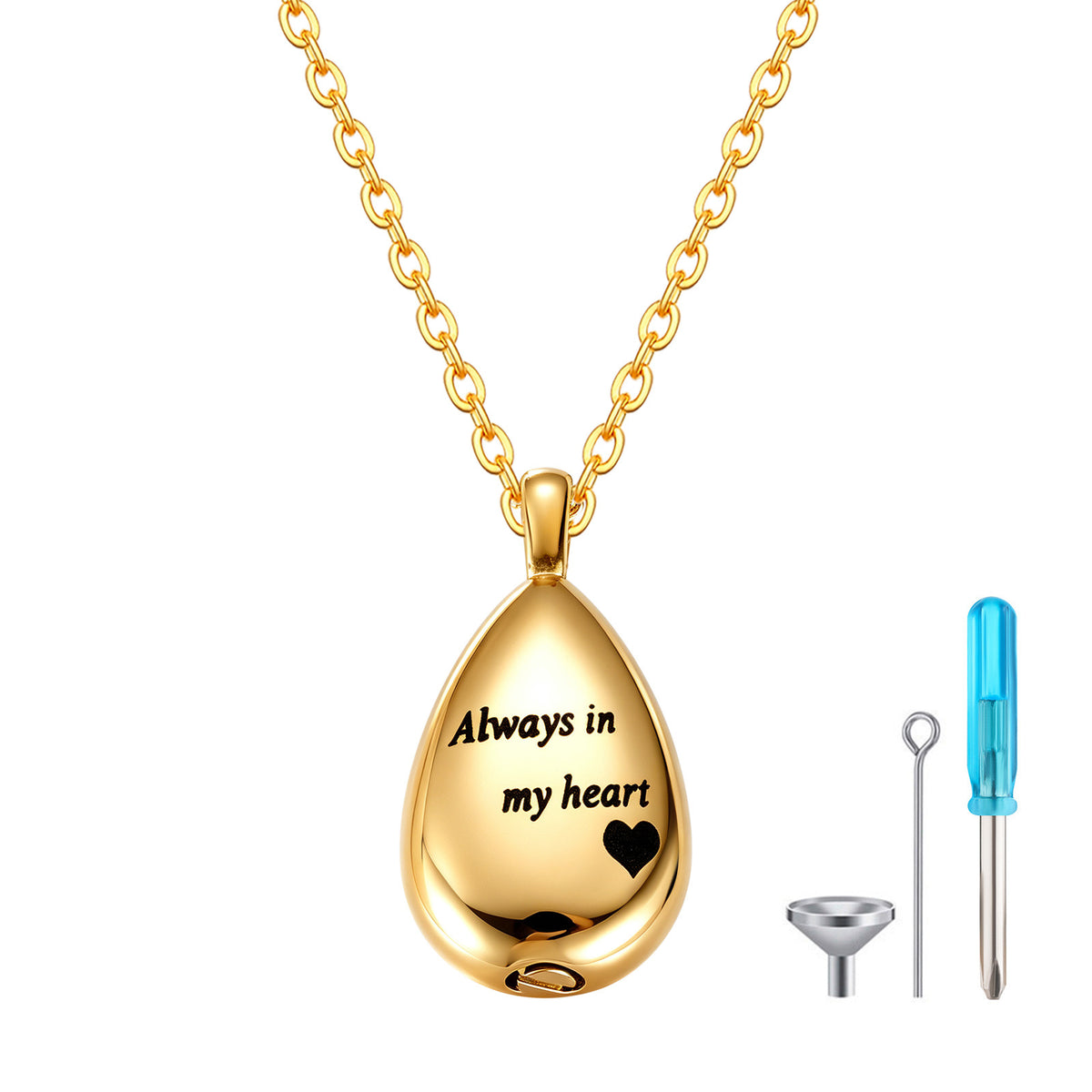 Urn Pendant for Ashes Stainless Steel Openable Perfume Bottle Necklace
