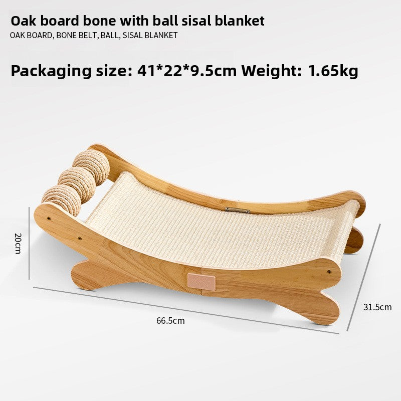 Solid Wood Sisal Cat Scratching Pad