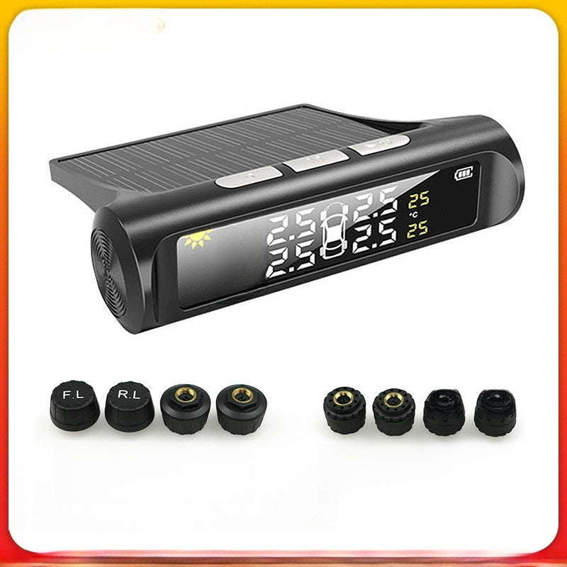 Wireless Solar Tire Pressure Monitoring System with Emergency Light