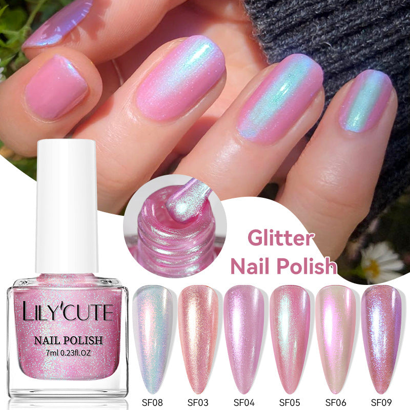 Quick-Dry Metallic High-Color Nail Polish Set 7ml Low Odor Nail Art Lacquer