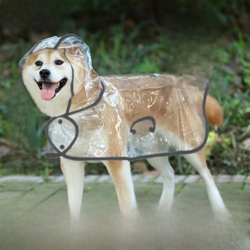 Four-legged dog raincoat