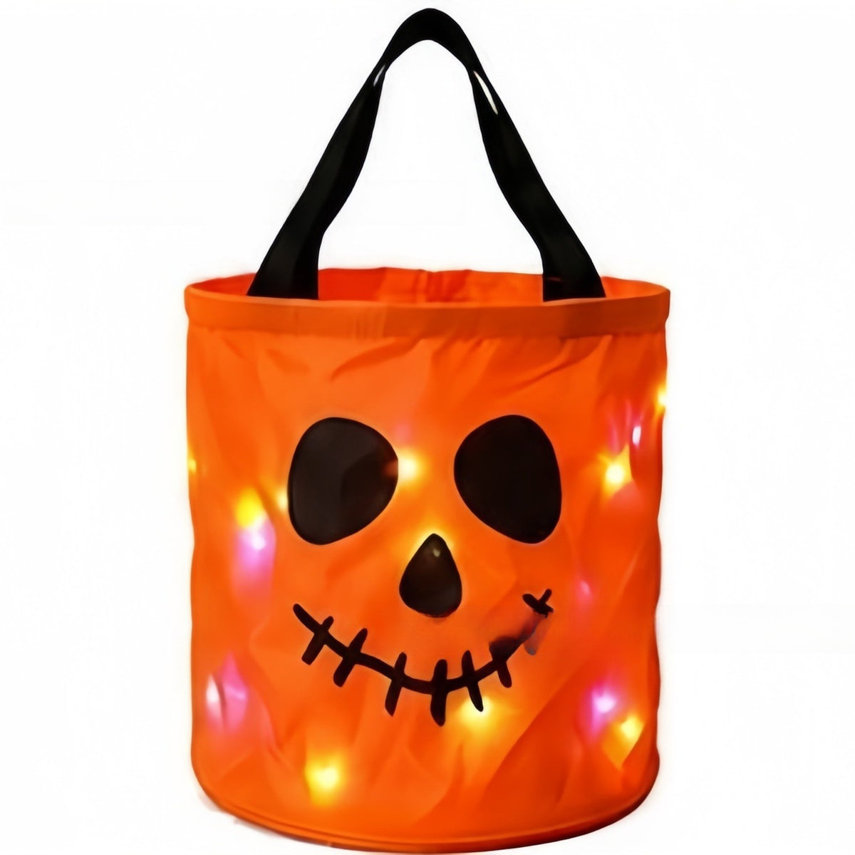 Halloween Glowing Pumpkin Candy Bucket with LED Lights