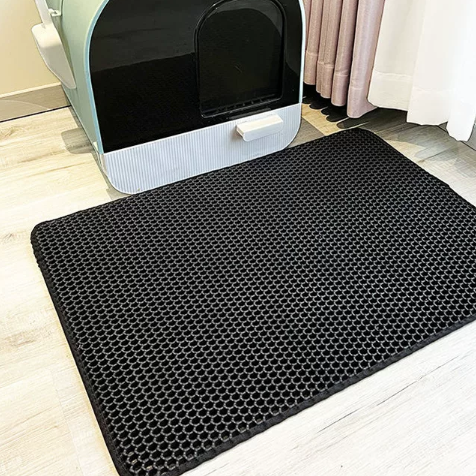 Double-layer cat litter tray mat