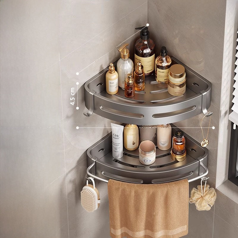 Corner Mount Bathroom Organizer Shelf
