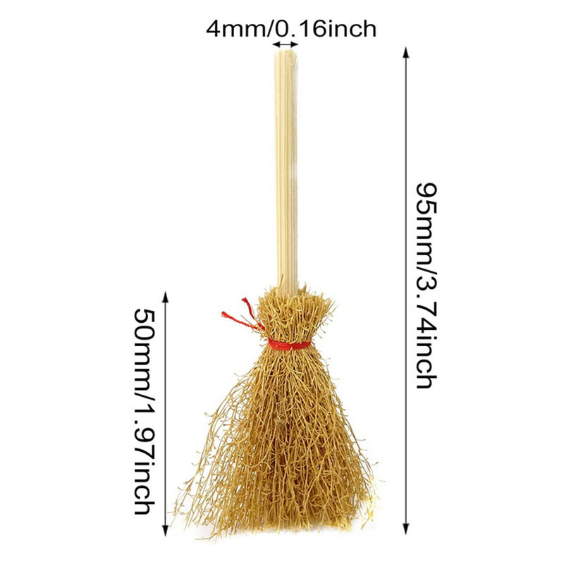 Mini red rope broom pendant