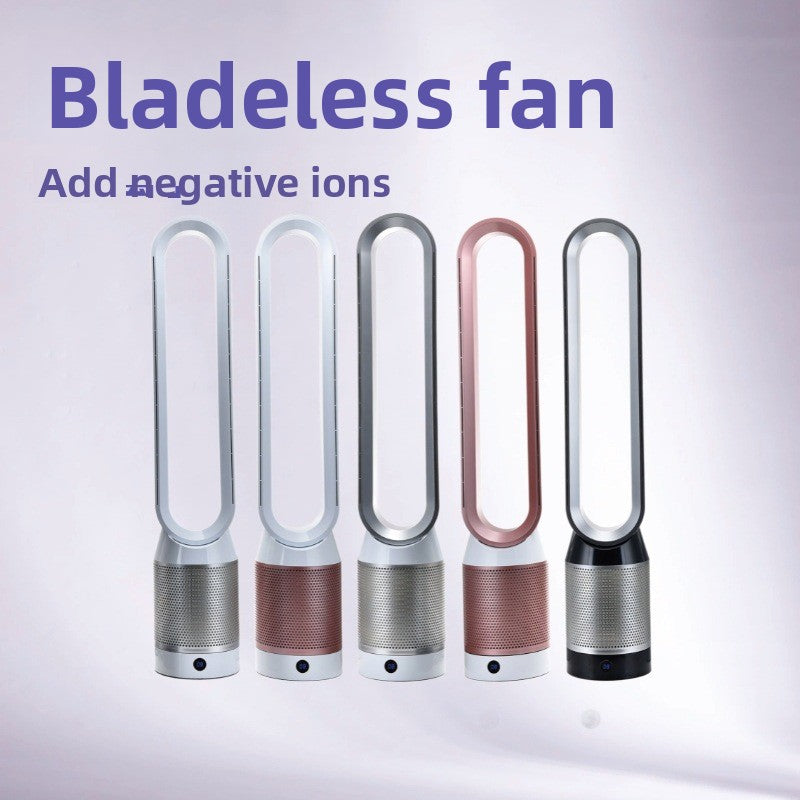 Bladeless Tower Fan with Remote Control and Air Purification