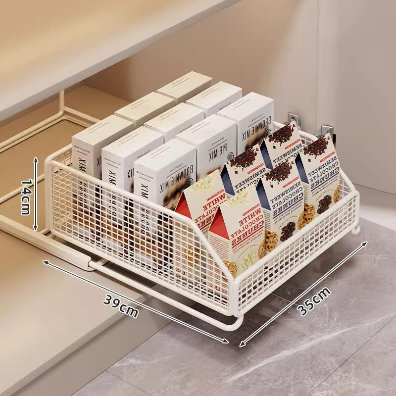 Pull-Out Under-Sink Cabinet Storage Organizer Multi-Layer Sliding Basket