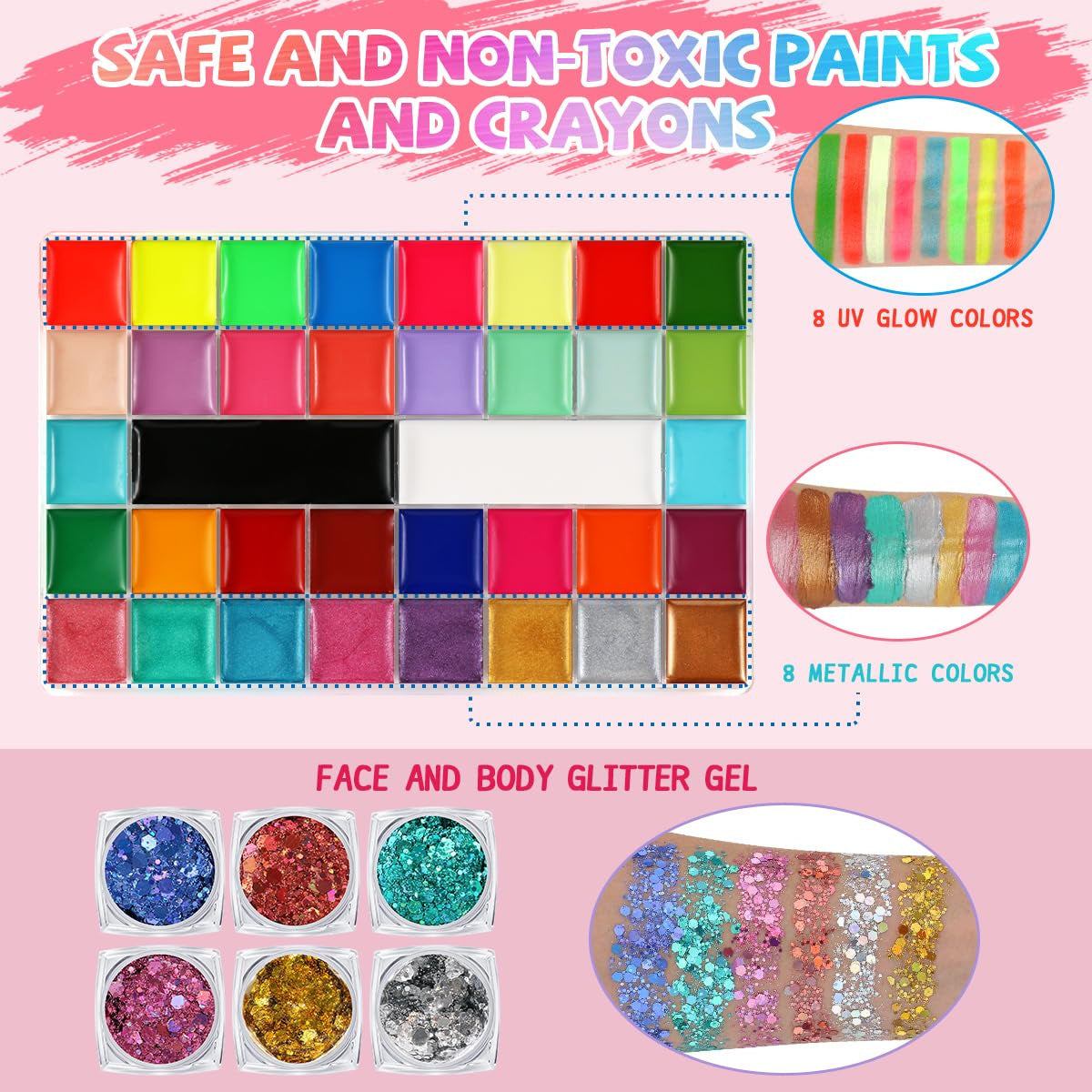 Oil-Based Face Paint Set for Stage and Events