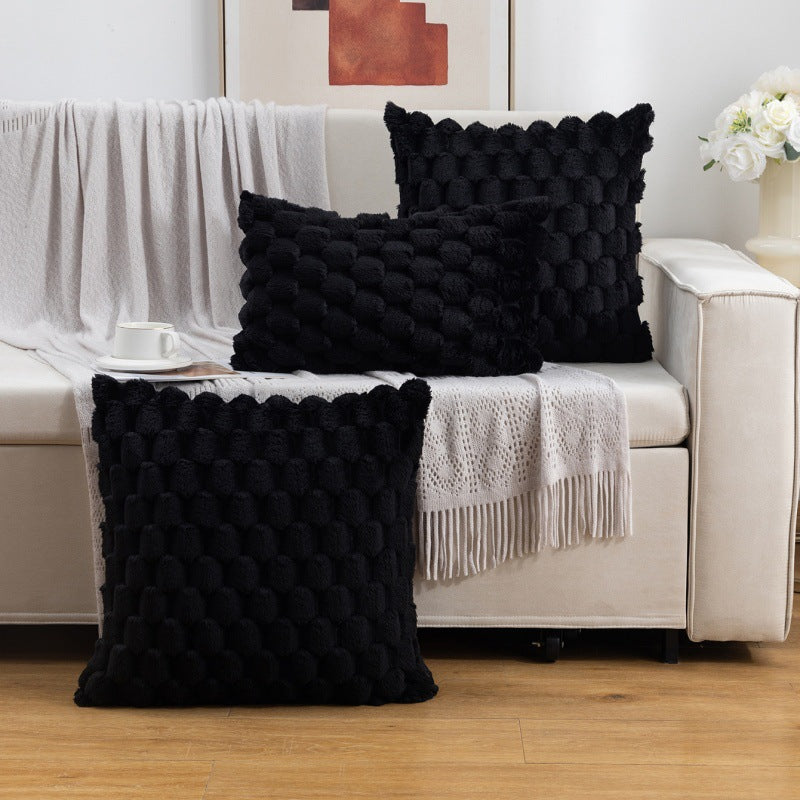 Woven Snowflake Velvet Solid Pillow Cushion Cover