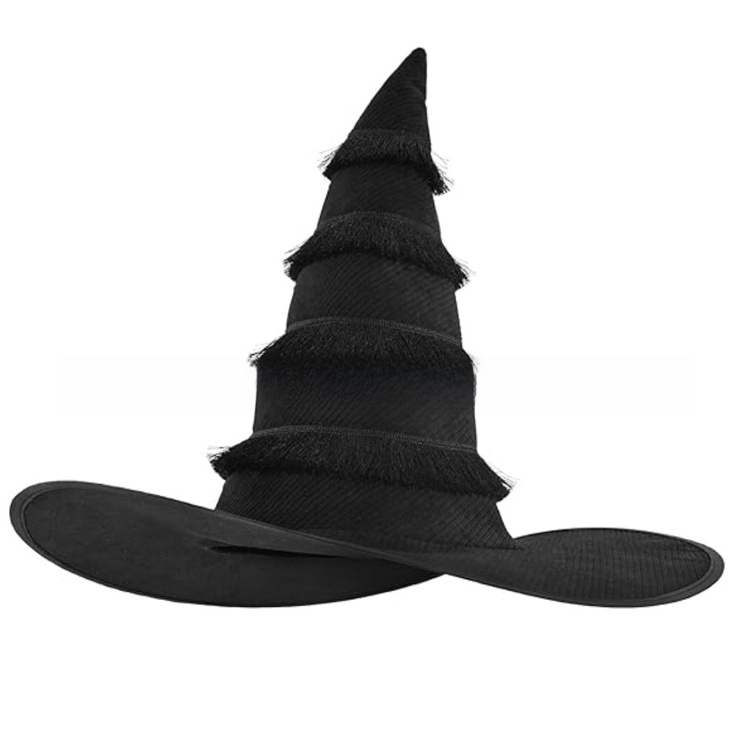 Velvet Witch Hat with Decorations for Halloween Party Costume Accessory