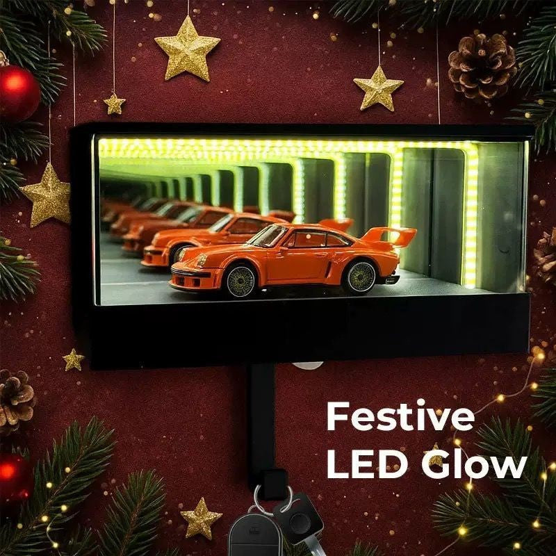 Infinity Garage Keychain 3D Wall Mirror LED Light Display Box