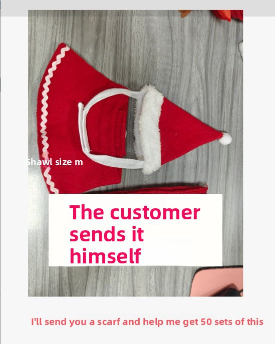 Pet Christmas Scarf Hat