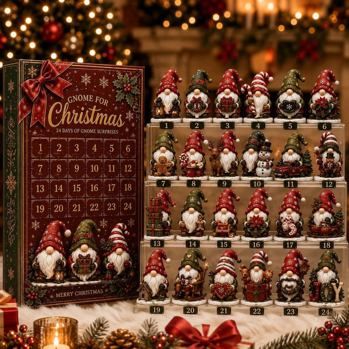 Christmas Advent Calendar Acrylic Blind Box Decoration Collectible Toy