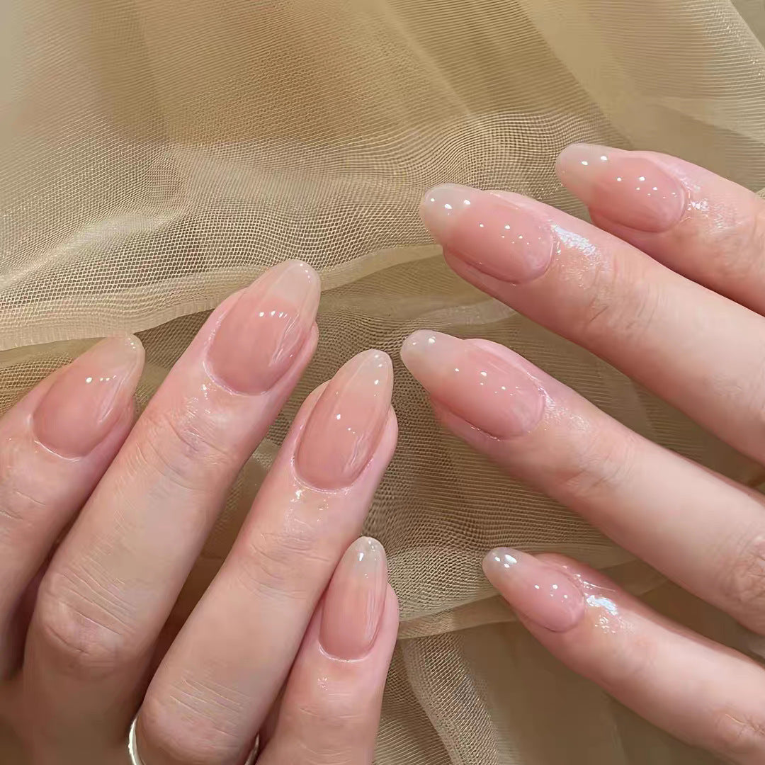 Handmade Short Oval False Nail Stickers