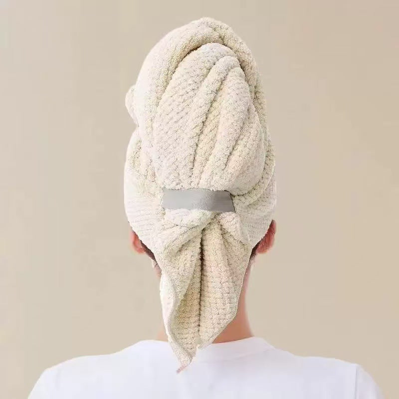 Ultra-Fine Fiber Quick-Dry Hair Wrap Cap with Elastic Band