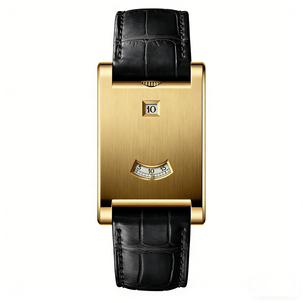 Square Digital Leather Strap Watch