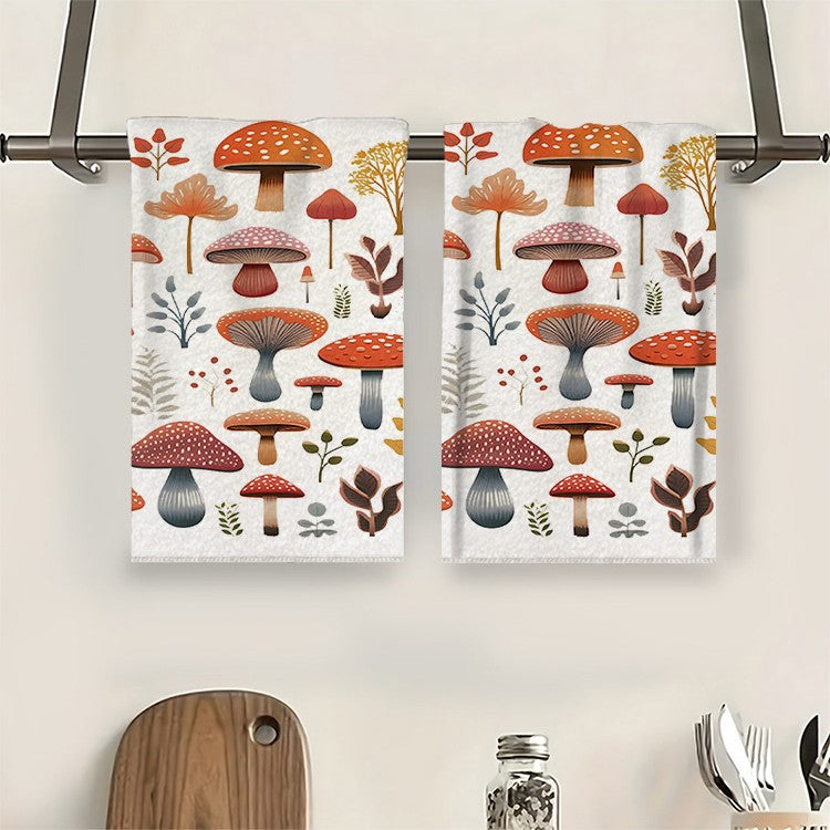 Colorful Mushroom Microfiber Kitchen Towel
