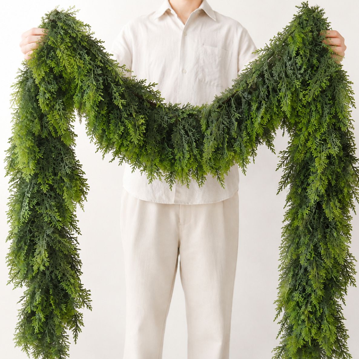 Simulation pine and cypress Christmas rattan soft rubber decorations Christmas Cedar Rattan