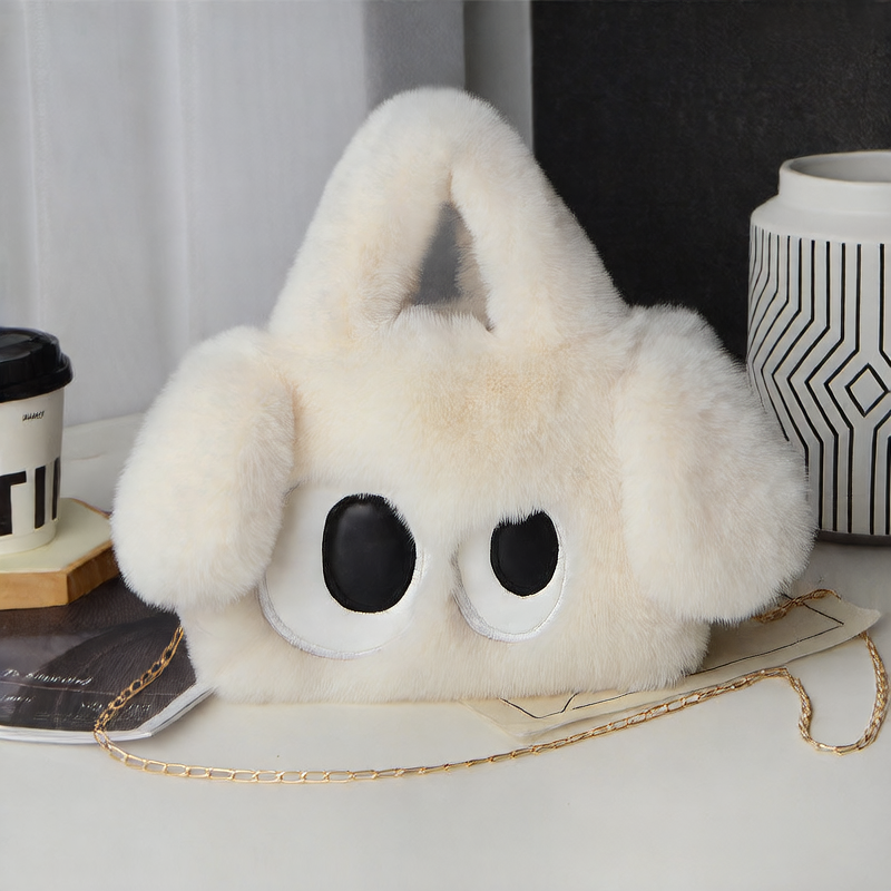 Big-eyed puppy plush bag for women